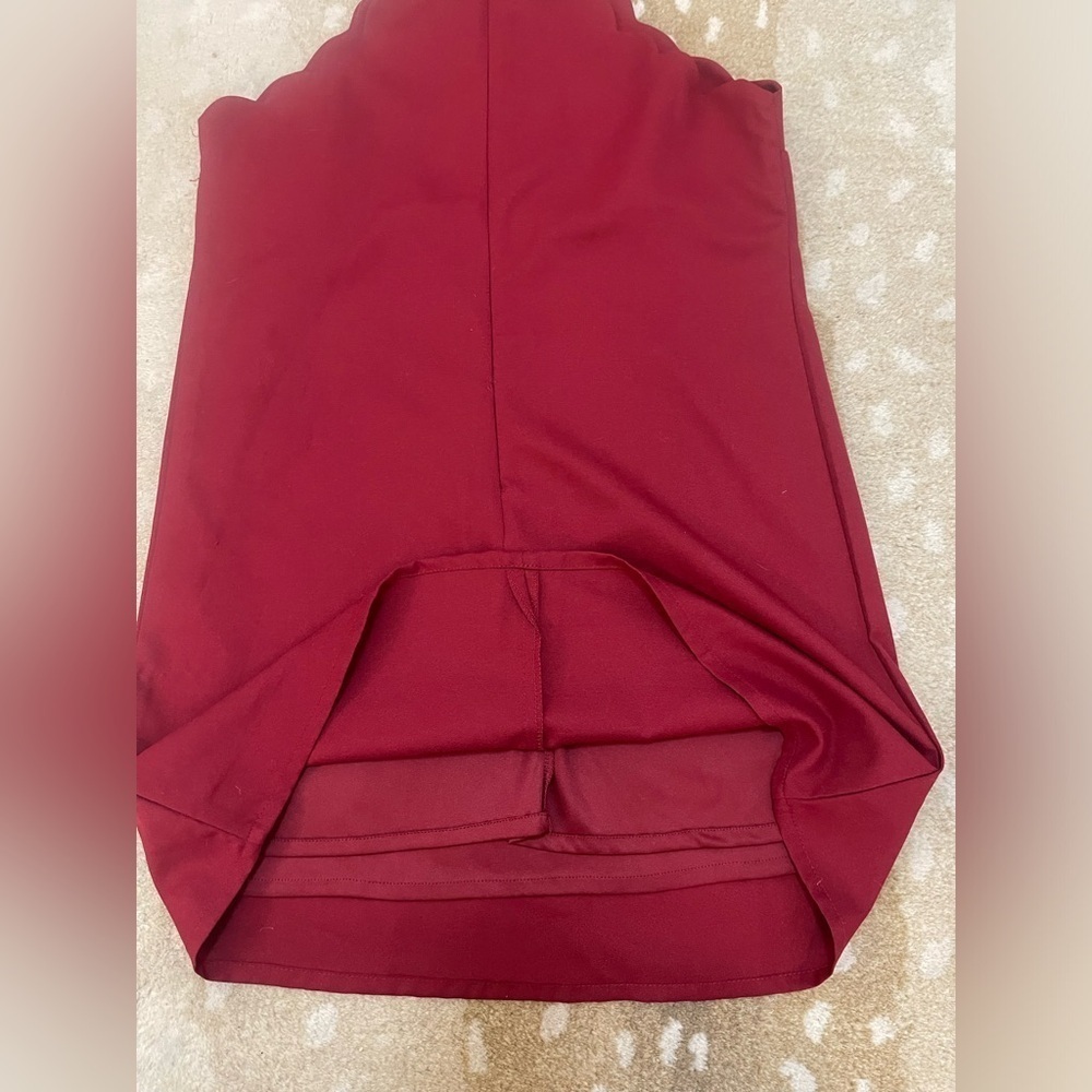 Lulus Endlessly Endearing Wine Red scallop hem Dress Women's Size Medium - Picture 9 of 11